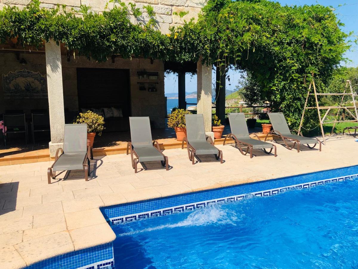 Casa Da Lomba Piscina Y Vistas Al Mar En Baiona Villa Eksteriør bilde