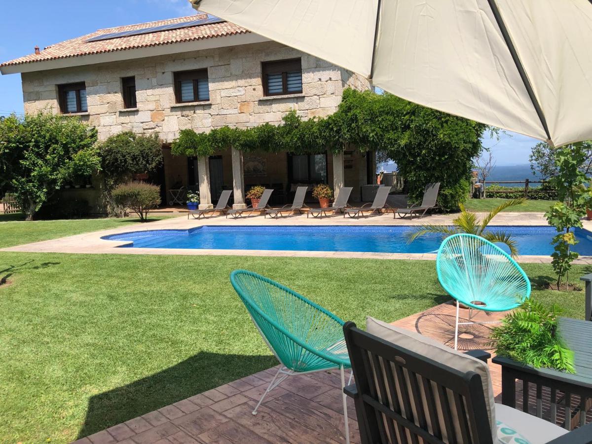 Casa Da Lomba Piscina Y Vistas Al Mar En Baiona Villa Eksteriør bilde